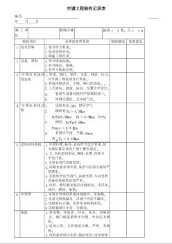 写字楼物业管理资料 空调工程验收记录表