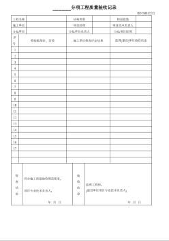 分项    工程质量验收记录表