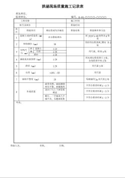 拱涵现场质量施工记录表