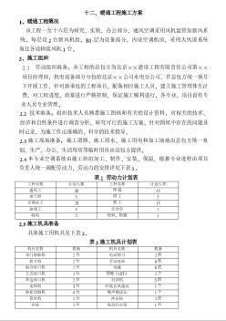 暖通工程施工方案