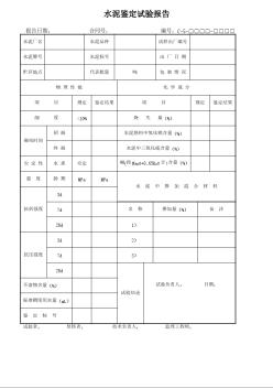 水泥鉴定试验报告