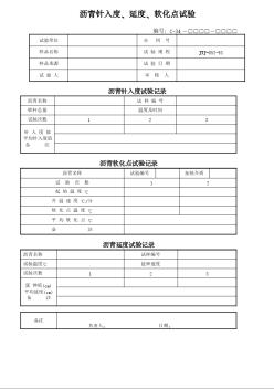 瀝青針入度、延度、軟化點試驗