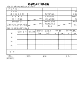 砂漿配合比試驗報告