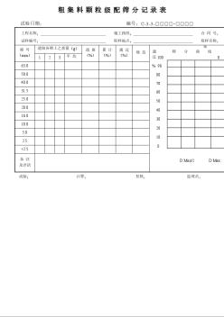 粗集料颗粒级配筛分记录表
