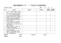 2010年建筑施工五一安全專項整治工作檢查表