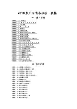 2010版广东省市政统一表格 (2)