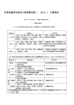 2013_年甘肃省建筑与装饰工程预算定额