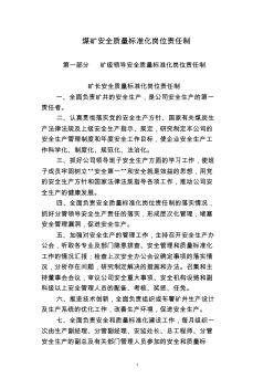2013年各職能安全質(zhì)量標(biāo)準(zhǔn)化工作崗位責(zé)任制