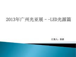 2013广州光亚展-LED光源汇总报告介绍