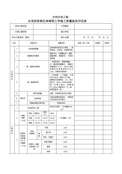 2013新评定表——水泥砂浆砌石体砌筑工序施工质量验收评定表