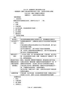 2014年一级建造师工程法规考点总结