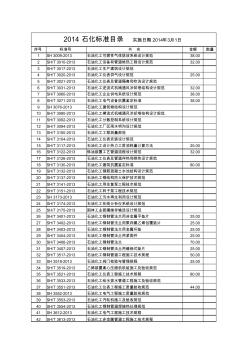 2014年即将实施石化标准目录(1)