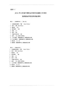 2014年江苏省中等职业学校学生服装工艺项目抽测基地学校材料准备清单