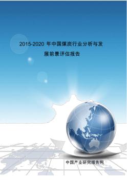 2015-2020年中国煤炭行业分析与发展前景评估报告