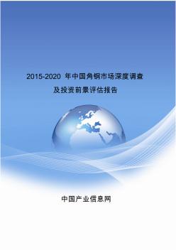 2015-2020年中国角钢市场深度调查及投资前景评估报告