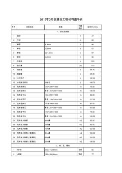 2015年3月份建设工程材料指导价