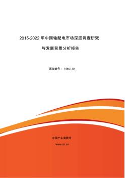 2015年输配电行业现状及发展趋势分析报告 (2)