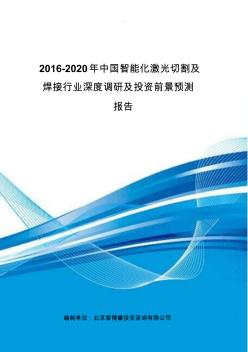 2016-2020年中国智能化激光切割及焊接行业深度调研及投资前景预测报告