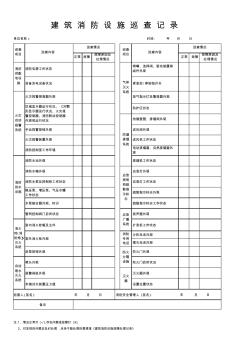 2016建筑消防设施巡查记录表
