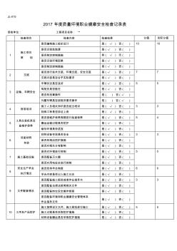 2017年質(zhì)量環(huán)境職業(yè)健康安全檢查記錄表