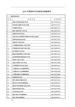 2018年上半年国家现行标准规范与图集清单