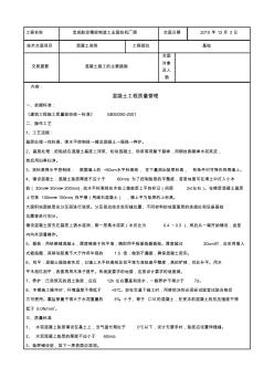 2019年02混凝土垫层施工分项工程质量管理