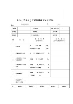 2019年【管理精品】单位(子单位)工程质量竣工验收记录