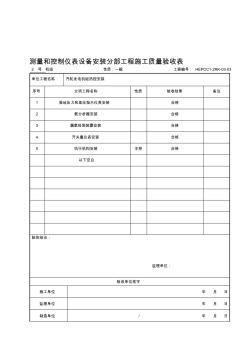 2019年整理xv(303)测量和控制仪表设备安装分部工程施工质量验收表精品资料