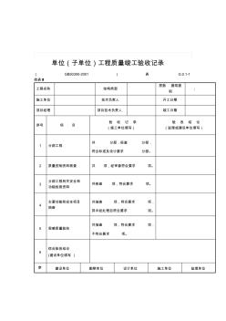 2019年整理【管理精品】单位(子单位)工程质量竣工验收记录