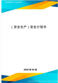 2020年(安全生产)安全计划书