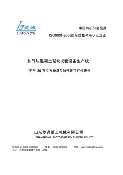 20万立方加气混凝土砌块可行性报告