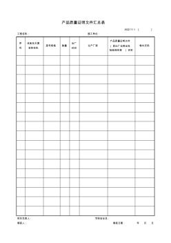 2[1].11.1产品质量证明文件汇总表