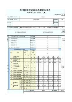 2、木门窗安装工程检验批质量验收记录表