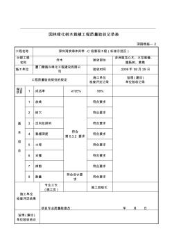 2园林绿化树木栽植工程质量验收记录表—深园绿施—3 (2)