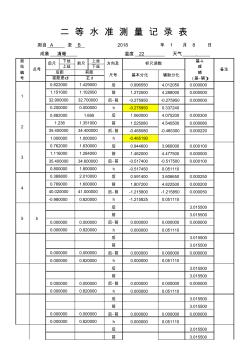 2等水准测量原始记录表自动计算