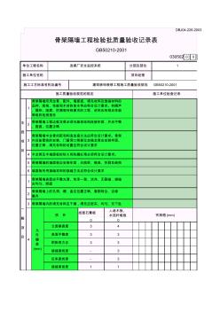 2骨架隔墙工程检验批质量验收记录表