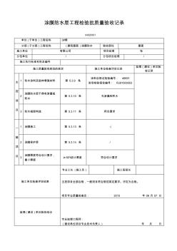 3#楼涂膜防水层工程检验批质量验收记录