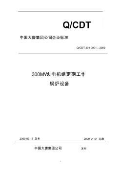 300MW火電機組定期工作標準-鍋爐設備