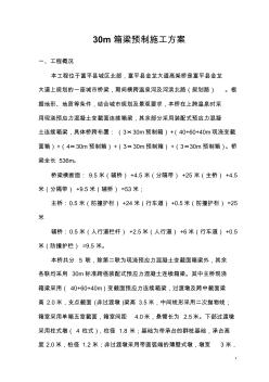 30m箱梁施工方案