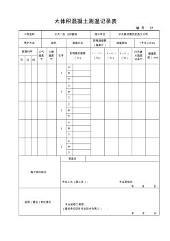 33+大体积混凝土测温记录表