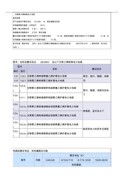 35kV及以下電力電纜型號及相互數(shù)據(jù)全套匯編