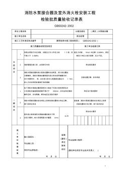 36室外消火栓消防水泵接合器及室外消火栓安装工程检验批质量验收记录表