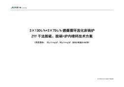 3×130th+3×75th燃煤循环流化床锅炉ZYY干法脱硫、脱硝