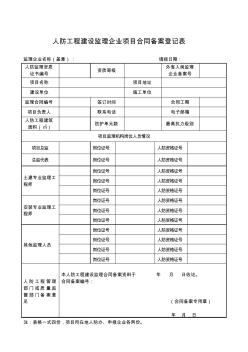 3人防工程建设监理企业项目合同备案登记表