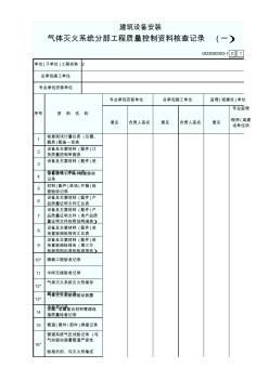 3气体灭火系统分部工程质量控制资料核查记录(一)GD3080303-1