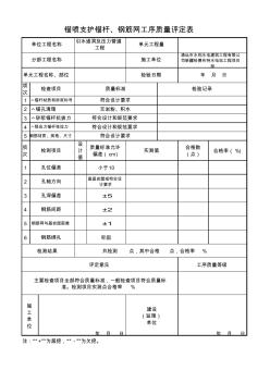 3錨噴支護(hù)錨桿、鋼筋網(wǎng)工序質(zhì)量評定表