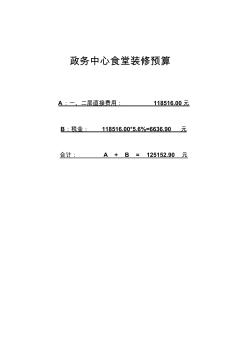 46政务中心食堂装修预算