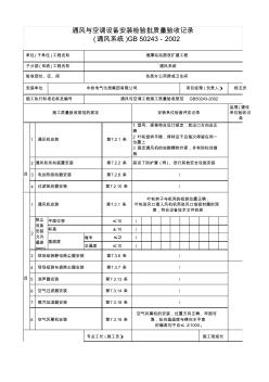 4、通風(fēng)與空調(diào)設(shè)備安裝檢驗(yàn)批質(zhì)量驗(yàn)收記錄——送、排風(fēng)系統(tǒng)