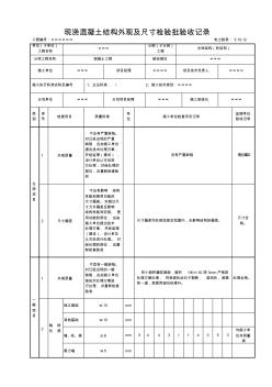 5.10.12现浇混凝土结构外观及尺寸检验批验收记录