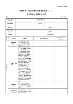 5.21.2電線導(dǎo)管、電纜導(dǎo)管和線槽敷設(shè)安裝(Ⅰ)室內(nèi)檢驗批質(zhì)量驗收記錄